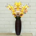 thumbnail image 3 of Brown Decorative Contemporary Mango Wood Ribbed Design Round Vase, 3 of 8