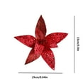 thumbnail image 4 of AYktou Christmas Artificial Flowers, Golden Powder Sequined Fabric Flowers Christmas Tree Ornaments Fake Flowers Gift Packaging DIY Flower Heads Flower Arrangement for Wedding Christmas Decor, Red, 4 of 7