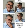 thumbnail image 2 of Eyekepper Spring Hinges Classic Retro Style Small Frame Computer Reading Glasses (Amber tinted lense, Transparent) +3.0, 2 of 7