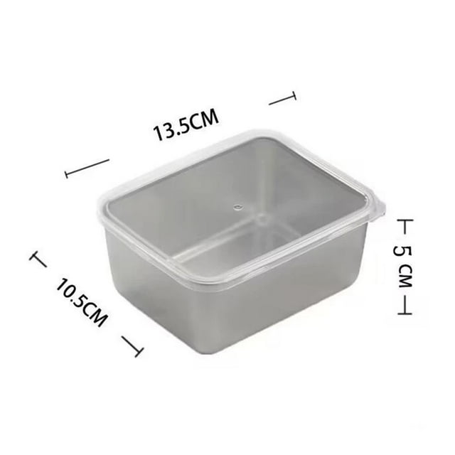 LEFU Stainless Steel Food Storage Trays with Plastic Cover - Rustproof Baking Pans for Kitchen, Restaurant - Dishwasher Safe - Fast Heating Cooling - Small with Cover