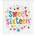 thumbnail image 3 of Ambesonne Colorful Shower Curtain, 16 Blossoms, 69"Wx70"L, Multicolor, 3 of 3