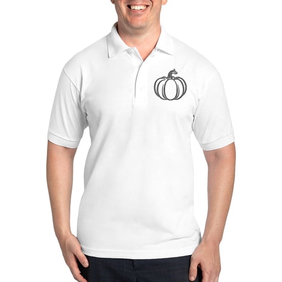 CafePress - Glittery Pumpkin - Golf Shirt, Pique Knit Golf Polo