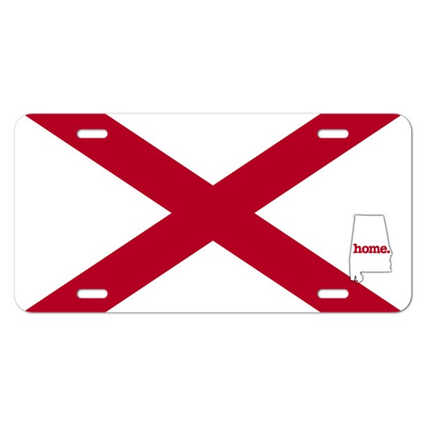 Alabama AL Home State Novelty Metal Vanity License Tag Plate Flag