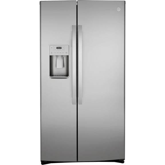 GE 21.8 Cu. Ft. Counter-Depth Side-By-Side Refrigerator Stainless Steel - GZS22IYNFS