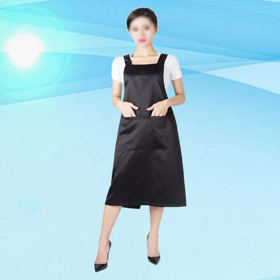RENACLIPY Black Barber Apron with Adjustable Straps, Professional Haircut Cape for Salon and Home Hair Styling Use