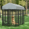 thumbnail image 2 of Waleaf 8x4x6 FT Outdoor Dog Kennel for Large Dogs,Large Outdoor Dog Kennel,Pet Dog Run Enclosures for Dog Crate Outdoor Metal Galvanized Welded with Waterproof UV-Resistant Cover and Secure Lock, 2 of 7