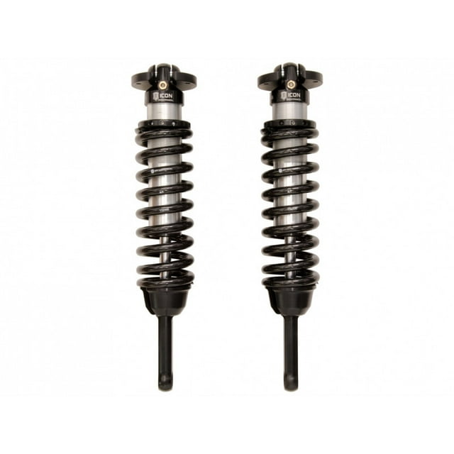 Icon Vehicle Dynamics Coil Over Shock Absorber 58647 Non Adjustable Valving; 0 To 3-1/2 Inch Lift; Pigtail Spring; Black/Silver; Without Remote Reservoir; Set Of 2