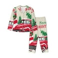 thumbnail image 1 of Kdxio Merry Christmas 1 Print Womens Pajamas Set Button Down 2 Piece Pjs Long Sleeve Oversized Sleepwear with Pockets-Small, 1 of 4