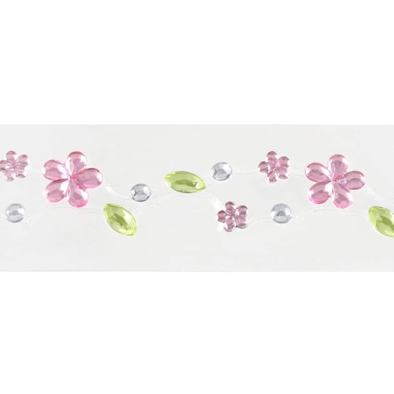 Recollections Pastel Flowers Bling on a Roll Embellishments, 12 Pack