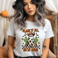 thumbnail image 2 of Blame It All On My Boos Shirt Funny Ghost Cowgirl Halloween Western Tee, Ash, Size 2XL, 2 of 6