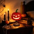 thumbnail image 4 of PLLFRLRT Halloween Pumpkin Table Lamp Vintage Jack-O-Lantern Night Light Halloween Desktop Decorative Ornament, 4 of 5