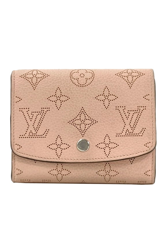 Pre-Owned Louis Vuitton M82757 Portefeuille Iris Compact Bi-fold Wallet, Mahina Leather,...