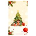 thumbnail image 2 of BotaniNest Door Curtain With Festive Holiday Design Red Background With Snowflakes And Trees Fabric Door Cover For Party And Home Holiday Display, 2 of 5