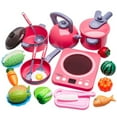 thumbnail image 4 of 20-Piece Kids Play Kitchen Set with Realistic Cooking Utensils & Random Fruits/Vegetables - Educational Role-Play Toy for 3-6 Year Old Boys and Girls, Promotes Hand-Eye Coordination & Imaginative, 4 of 6