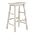 thumbnail image 2 of Tulsa 29" Solid Wood Saddle Stool 2-Pack in Off White Finish, 2 of 8