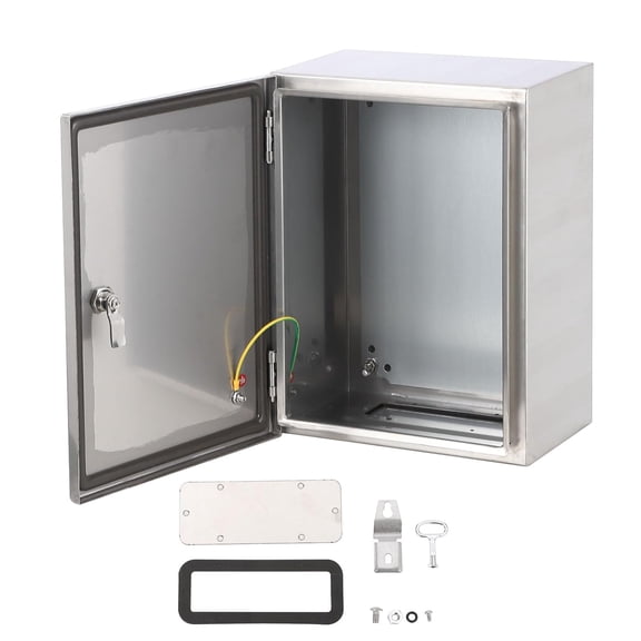 304 Stainless Steel Electrical Box 16x12x8 Inch (1.2mm Wall) - Waterproof Outdoor Metal Panel Box for Breaker, Wiring & Electrical Installations