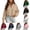 Khaki, variant on Full Zip Hooded Cropped Sweatshirts Women Winter Casual Stand Collar Front Zipper Fleece Jackets Drawstring Waist Hoodies with Pockets Green Xxl