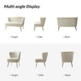 thumbnail image 3 of 3 Piece Living Room Sofa Set with Upholstered Loveseat Couch Armless Accent Chairs Tan, 3 of 9