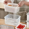 thumbnail image 4 of Food-Grade Storage Box Thickened Sealed Storage Box Kitchen Supplies Double-Layer Drain -Keeping Box, 4 of 7
