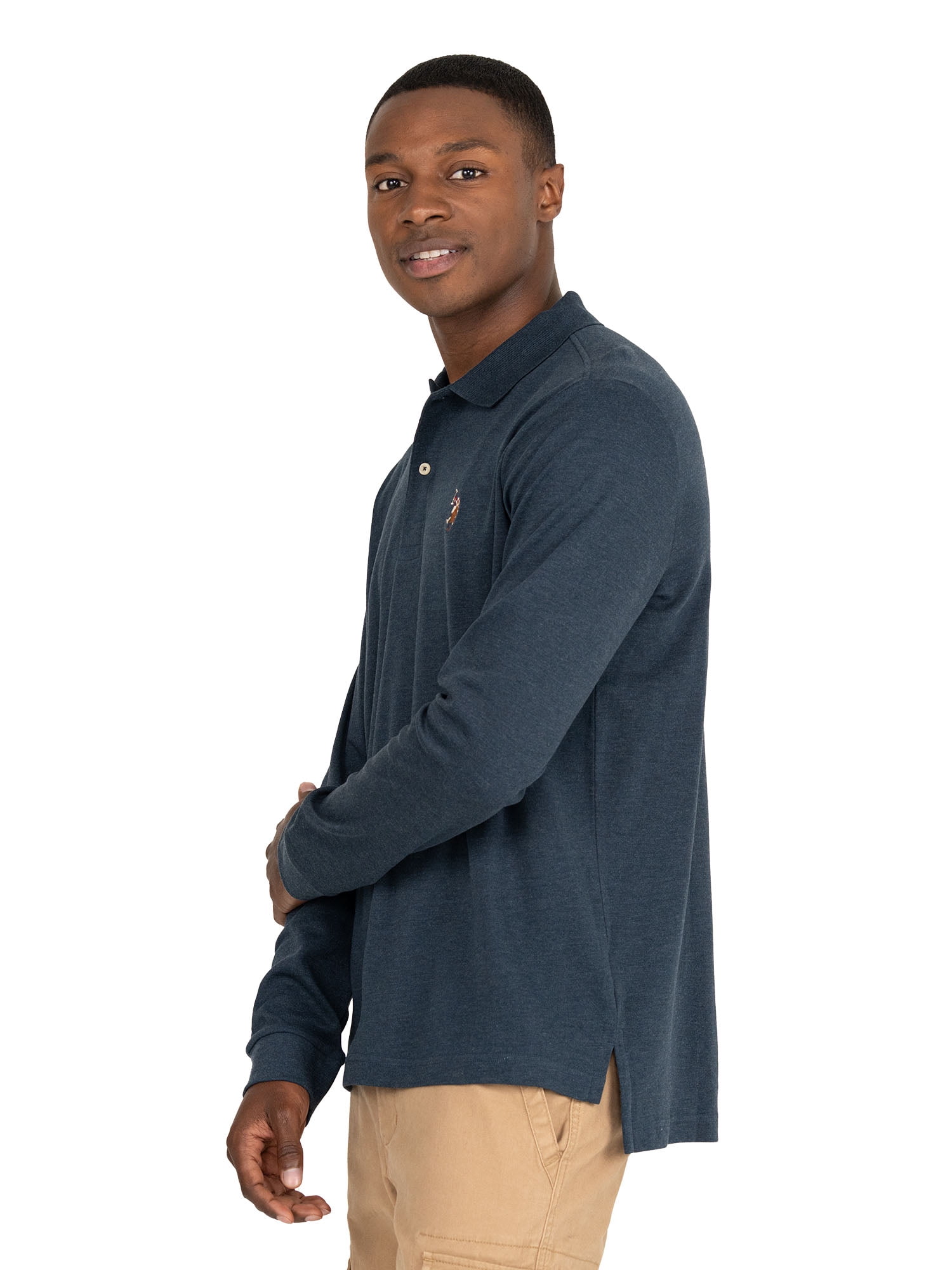 U.S. Polo Assn. Men's Long Sleeve Interlock Polo