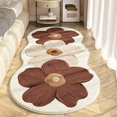 thumbnail image 1 of Feltree Flower Non-Slip Bedside Rug 20x48 Inch for Bedroom and Living Room Super Soft Suede Easy Clean Carpet, 1 of 8