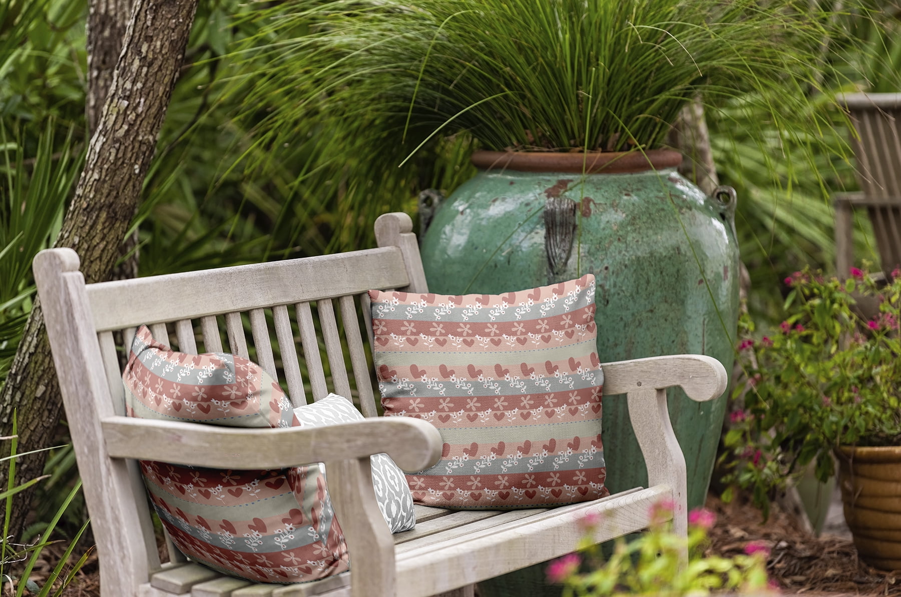 20" x 20" Simply Daisy Love Garden Polyester Indoor/Outdoor Pillow, Oatmeal Qty 1