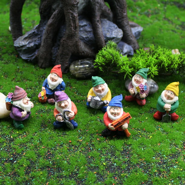 7pcs Mini Gnome Statue Miniature Fairy, Miniature Garden Gnome Figurines