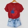 thumbnail image 4 of Uaswgudfs ​Women's Patriotic Heart & Fireworks Graphic T-Shirt - Independence Day US Flag Themed Casual Shirts & Tops Red XL, 4 of 7