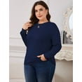 thumbnail image 5 of Drvitor Plus Size Sweaters for Women Crew Neck Basic Solid Color Lightweight Fall Sweater Pullover Tops, Sizes XL-5XL, 5 of 7