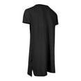 thumbnail image 6 of Men's Nightshirt Comfy Nightwear Big&Tall V Neck Short Sleeve Soft Loose Pajama Sleep Shirt Size 4XL-5XL Black, 6 of 6