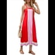 thumbnail image 2 of Vestido Bohemio Floral para Mujer, Vestido Informal de Verano con Bloques de Color. Rojo M, 2 of 10