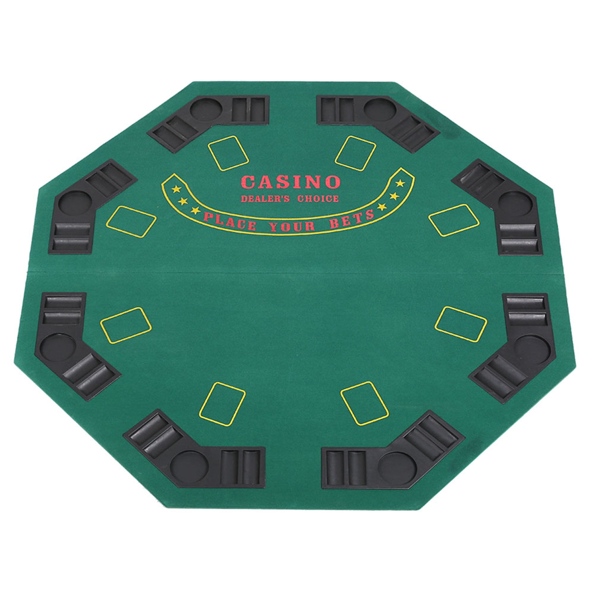 KARMAS PRODUCT 47” Poker Table Top Folding 8 Players Octagon Felt