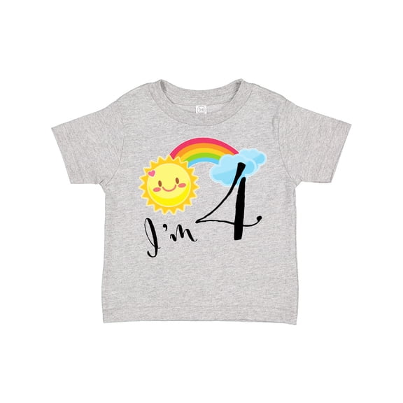 Inktastic I'm 4 Fourth Birthday Sun Rainbow Boys or Girls Toddler T-Shirt