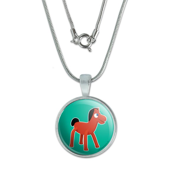 Pokey Gumby's Horse Pony Pal Friend 0.75" Pendant with Sterling Silver Plated Chain