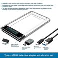 thumbnail image 2 of USB3.2 External HDD Case 5Gbps 2.5 Inch Hard Disk Case Hard Drive Enclosure SATA HDD SSD Storage Case for Laptop PC Blue, 2 of 5