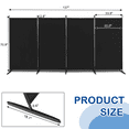 thumbnail image 4 of UBesGoo Folding Privacy Screen, Tall Extra Wide Partition Foldable Panel Wall Divider, Room Divider, Black, 4 of 11