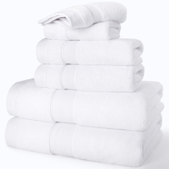 American Soft Linen Siena Collection 100% Cotton 6 Pieces Towel Set, 700 GSM Soft, Absorbent, Durable Towel Set
