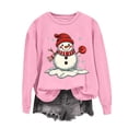 thumbnail image 5 of Jsaierl Women's Christmas Sweatshirts Funny Snowman Graphic Sweatshirt Party Work Pullover Crewneck Holiday Long Sleeve Tops S-2XL, 5 of 7