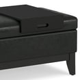 thumbnail image 6 of Oregon 42 inch Wide Storage Ottoman Bench with Tray in Distressed Black Vegan Leather, 6 of 12
