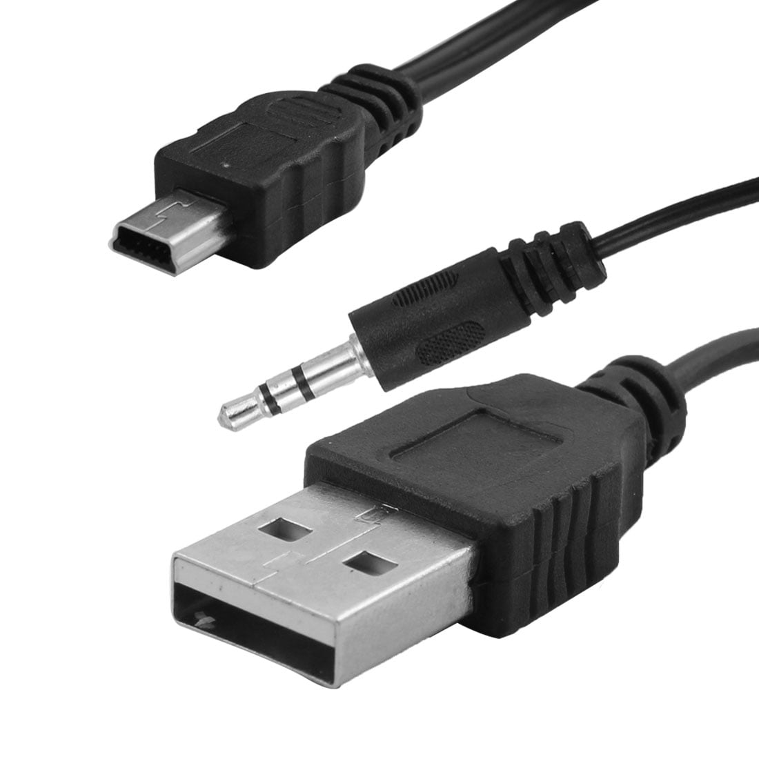 Audio 3.5mm Jack USB 2.0 Type A Male to USB Type B Male Data Cable 3 Pcs 