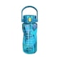 thumbnail image 1 of Botella de agua deportiva de plástico de gran capacidad con doble pajita y dor de tiempo, azul, 2000ML YUNYI BRAND Deportes, 1 of 2
