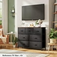 thumbnail image 6 of 7 Drawer Dresser TV Stand, Dressers for Bedroom, Fabric Storage Tower, Hallway, Entryway, Closets, Sturdy Steel Frame, Wood Top, Easy Pull Handle,, 6 of 9