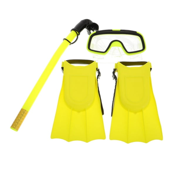 Masteelf 1 Set Children Snorkel Set With Dry Snorkel Anti-Fog Diving Goggles And Swimming Fins Kit Waterproof Snorkel Flippers For Kids Snorkeling Scuba Diving Training Size 25-30