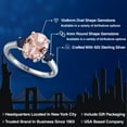 thumbnail image 2 of Gem Stone King 3.02 Ct Oval Peach Nano Morganite Blue Sapphire 925 Sterling Silver Ring, 2 of 6
