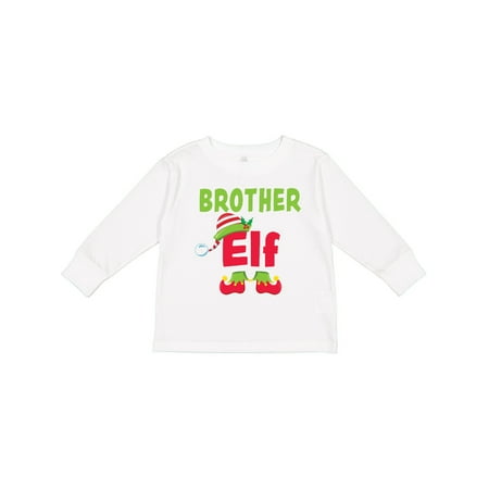 

Inktastic Christmas Brother Elf Gift Toddler Boy Girl Long Sleeve T-Shirt