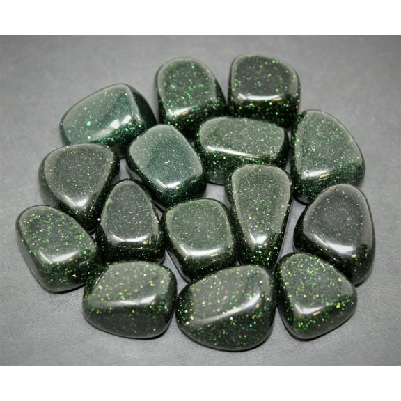 1/4 lb Lot Green Goldstone Tumbled Stone 20 - 25 mm (Crystal Healing Reiki) 4 oz