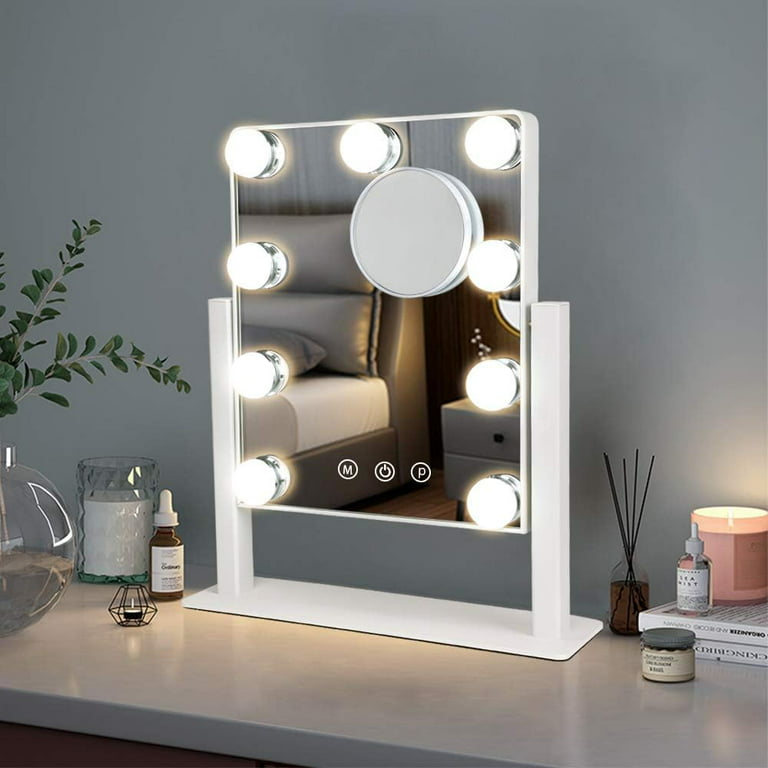 Depuley 20 Hollywood Vanity Mirror Lighted Makeup Mirrors for Dressing  Room Bedroom, USB Charging Smart Touch Switch,Dimmable LED Bulb, Black