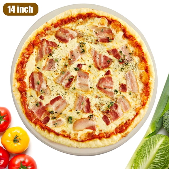 Uscover Pizza Stone for Oven and Grill,14" Round Heavy Duty Cordierite Pizza Pan for RV Oven and Grill