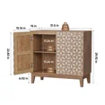 thumbnail image 5 of 31.5-inch geometric design sideboard, a decorative cabinet with 2 doors and adjustable shelves, a wooden decorative cabinet with storage space, suitable for living room, kitchen, and dining room., 5 of 7