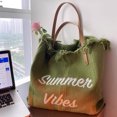 thumbnail image 3 of Bolso de mano de lona con letras bordadas para mujer, bolso de mano de diseñador famoso de marca de lujo de gran capacidad, bolso de hombro versátil de moda, 3 of 4